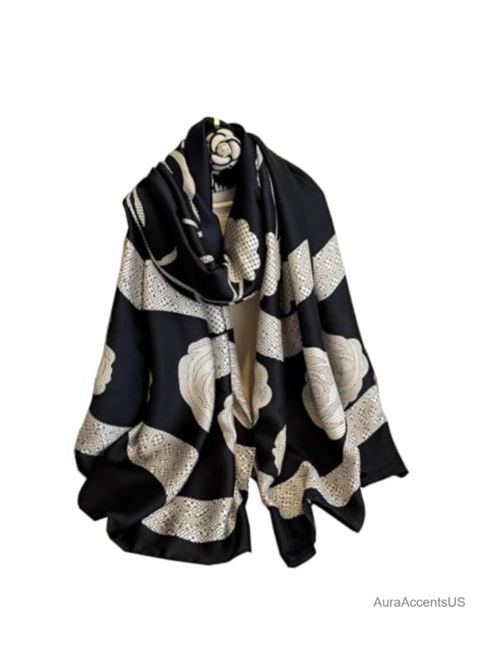 Oversized Satin Silk Scarf Long Fashion Shawl Wrap for Women